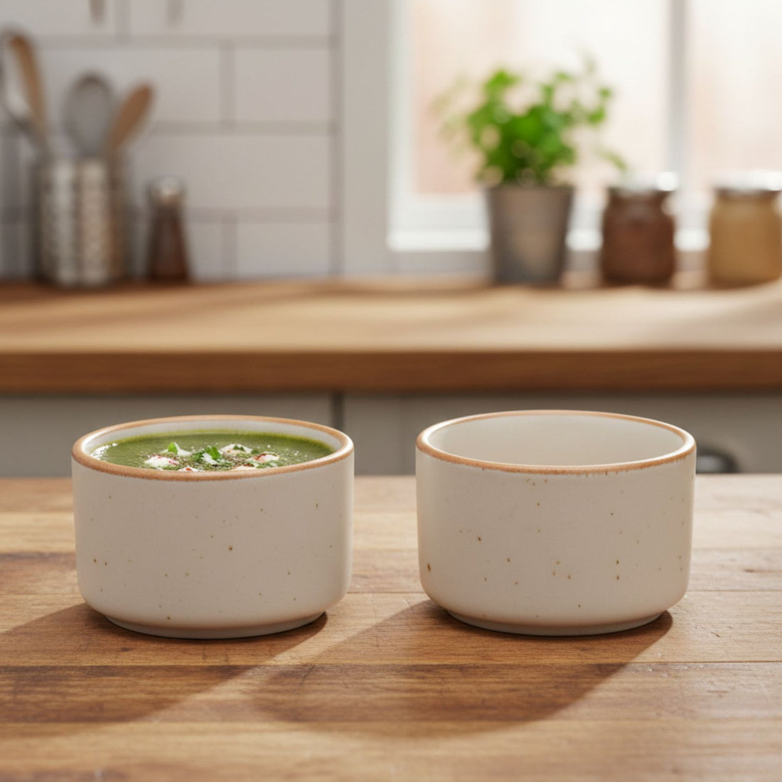 Freakway Hand Painted White Ceramic Dip Bowls | Bowls Set of 2, 40Ml | Bowl for Serving Chutney Bowl/Pickle Bowl/Small (Off White)