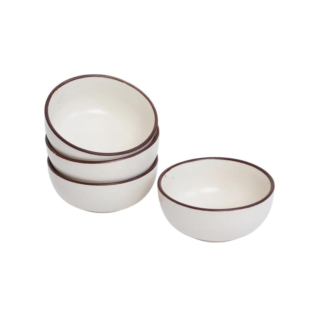 Freakway Premium Ceramic Cream Bowl – Smooth Finish, Microwave & Dishwasher Safe Set of 4