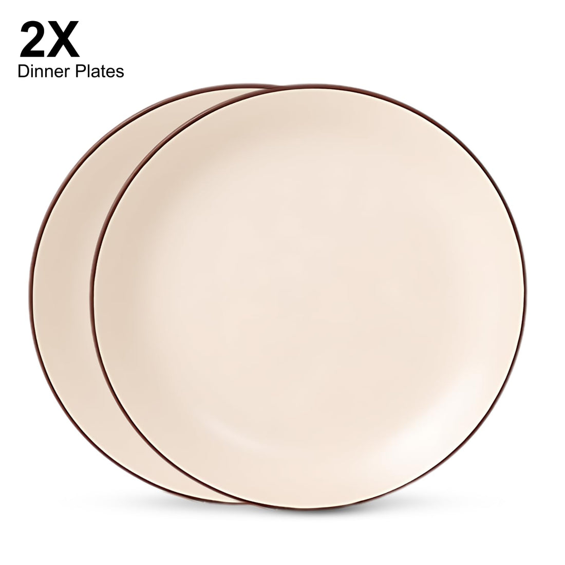Freakway Stoneware Ceramic Dinner Plates (10.6 Inch) Set of 2 Pcs | Microwave Safe, Dishwasher Safe | Kitchen, Dining, Restaurants, Gifting | Ivory White