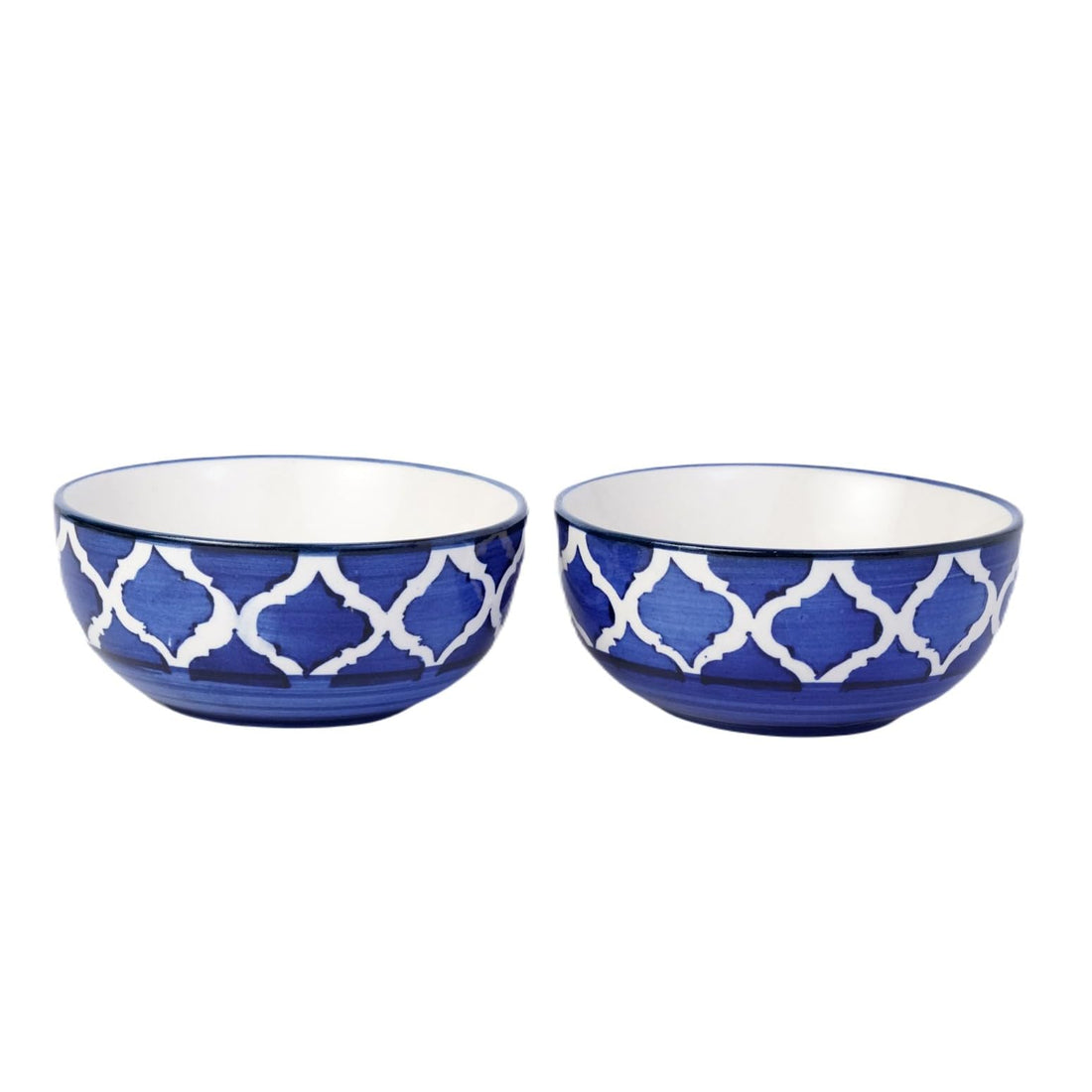 Freakway Handpainted Moroccan/Umrao Pattern Ceramic Dip Bowl/Chutney Bowl/Pickle Bowl/Sauce Bowl/Small Katori Set in Round Shape (40 ML, Small, Set of 2)