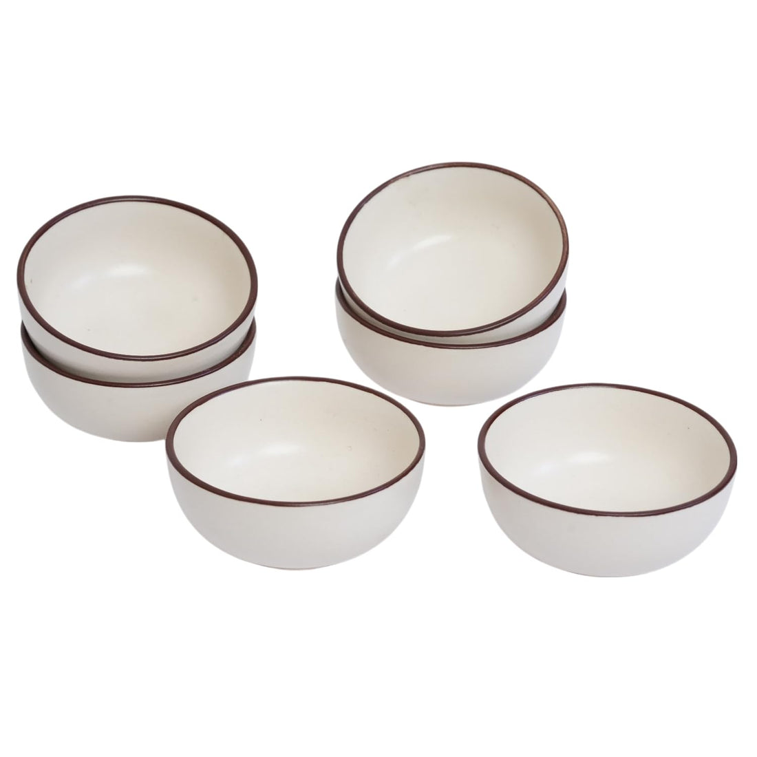 Freakway Premium Ceramic Cream Bowl – Smooth Finish, Microwave & Dishwasher Safe Set of 6