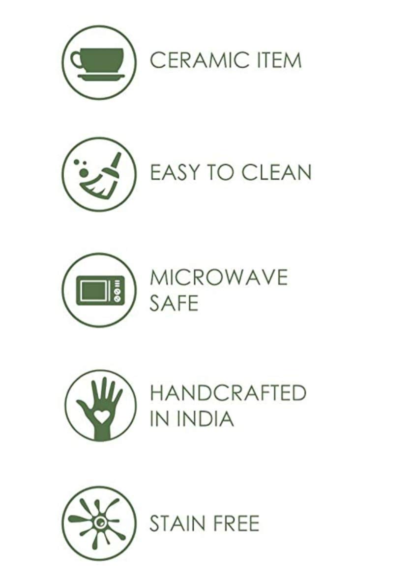 Freakway Hand-Painted Ceramic Handcrafted Umrao/Moroccan Handpainted Ceramic Coffee Mug (300 ml, Pack of 4)