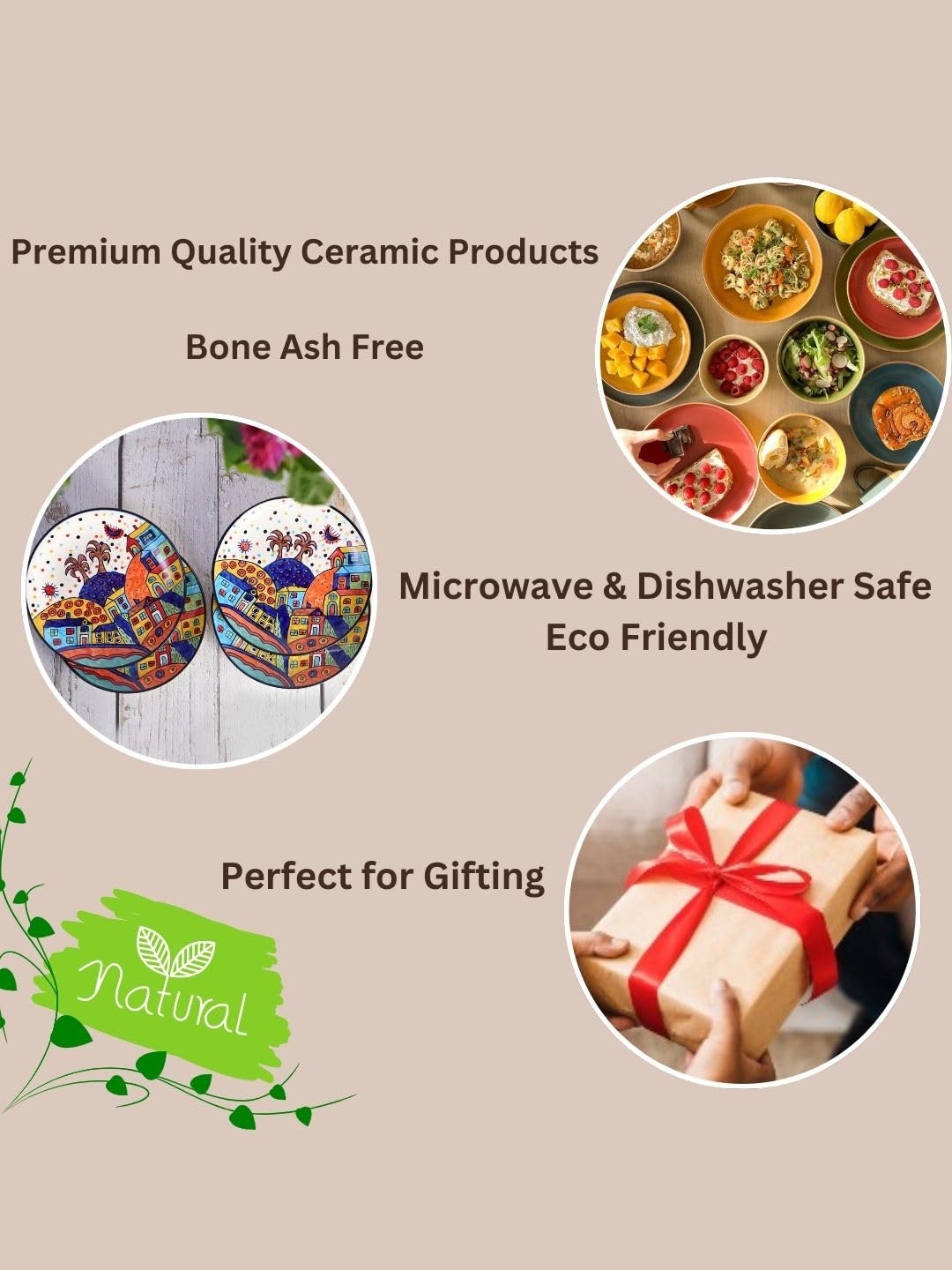 Freakway Hut-Handpainted Plates Pair Handpainted Dinner Plates (10 Inch,1 Pieces