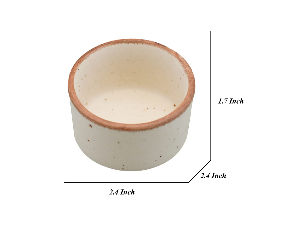 Freakway Ceramic Classic Bowl - 40ml, Set of 6, Off-White