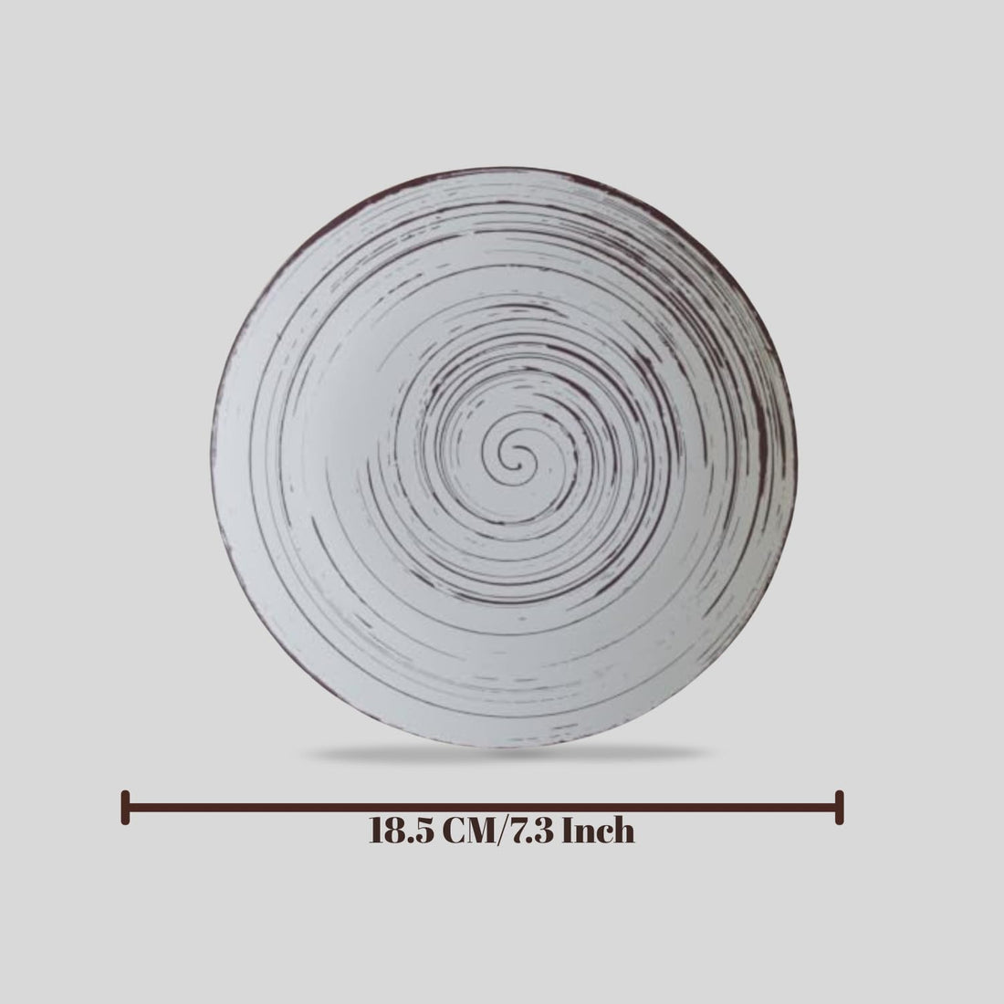 Freakway Stoneware Ceramic Dinner Plates (7.3 Inch) Set of 6 Pcs | Microwave Safe, Dishwasher Safe | Kitchen, Dining, Restaurants, Gifting | Twist Brown