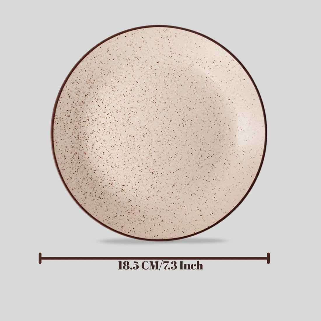 Freakway Stoneware Ceramic |7.3 Inch| Quater Plates Set of 4 Pcs | Microwave Safe, Dishwasher Safe | Kitchen, Dining, Restaurants, Gifting | Sandstone Speckle
