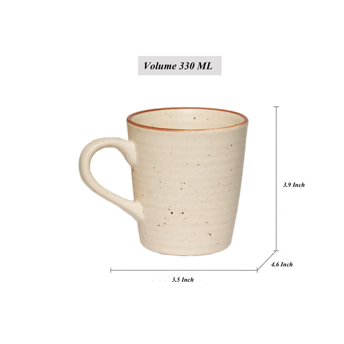 Freakway Handmade Serving Tea Cups Set/Milk Mugs & Printed Coffee Mugs- Set of 2 (300 ML, Dishwasher & Microwave Safe)_White