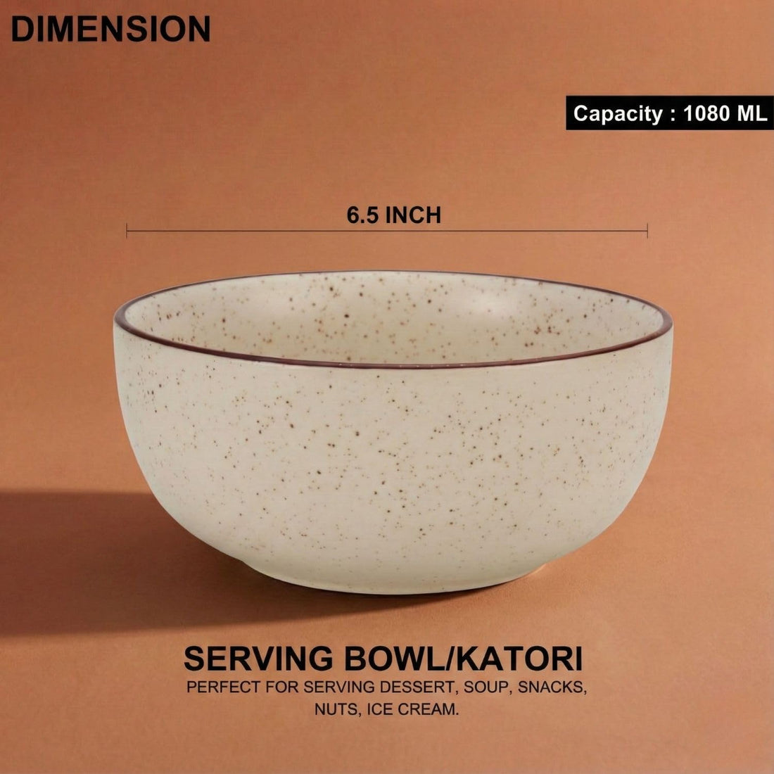 Freakway Rustic Speckled Ceramic Serving Bowls – Set of 1 1000 ML