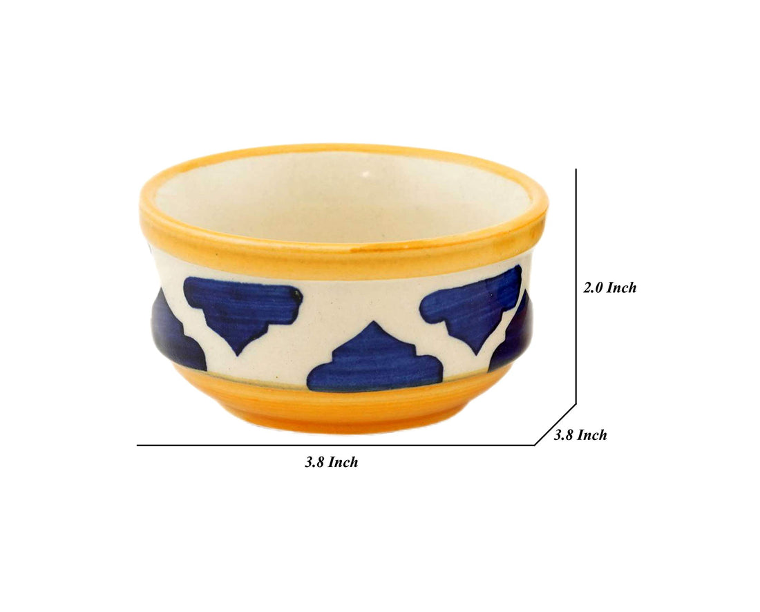 Freakway Hand-Painted Multicolored Moroccan Ceramic/Chutney Bowl/Dip Bowl (Multicolor, Pack of 6)-Multi-Color