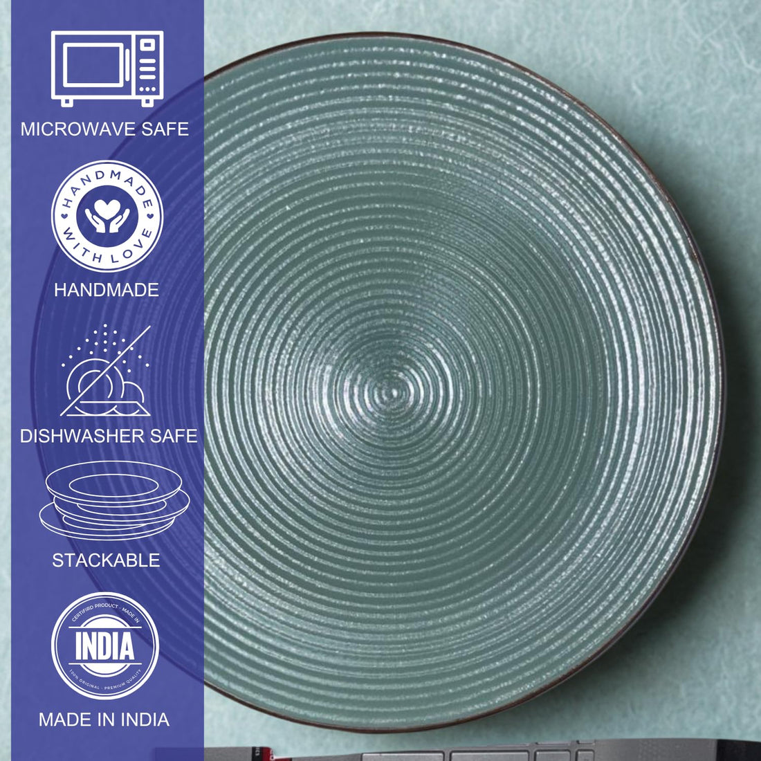 Freakway Rustic Stoneware Dinner Plate – 10.6” Textured Ceramic Plate