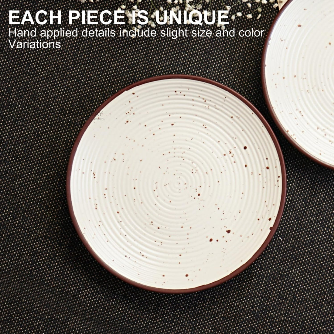 Freakway Handmade & Handcraft Ceramic Cream White Plate(10.6 inch Set of 1